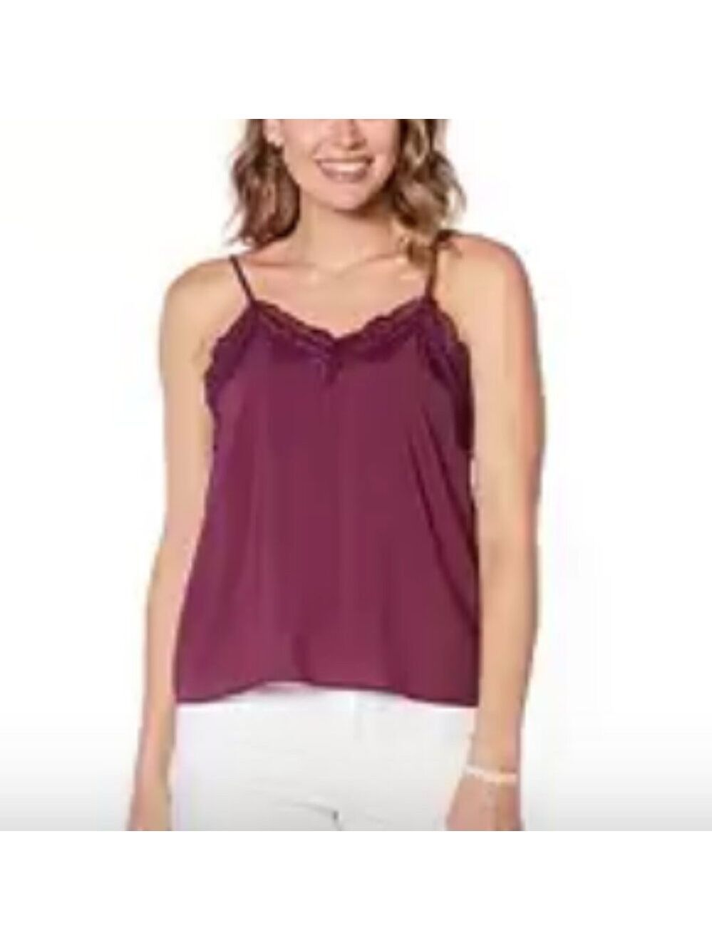 Motto Women's Lace Trim Tank Top